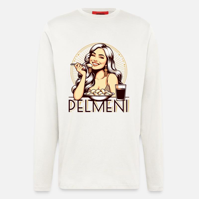 Pelmeni lecker Geschenk - Langarmshirt - made by SPREAD - OFF WHITE