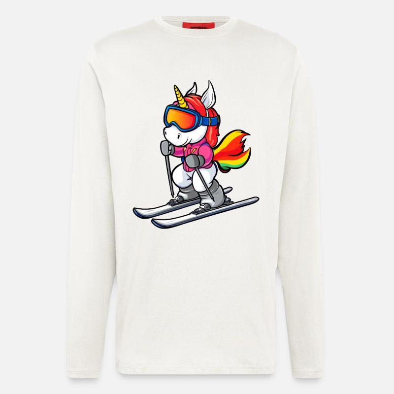 Ski Einhorn - Langarmshirt - made by SPREAD  - OFF WHITE