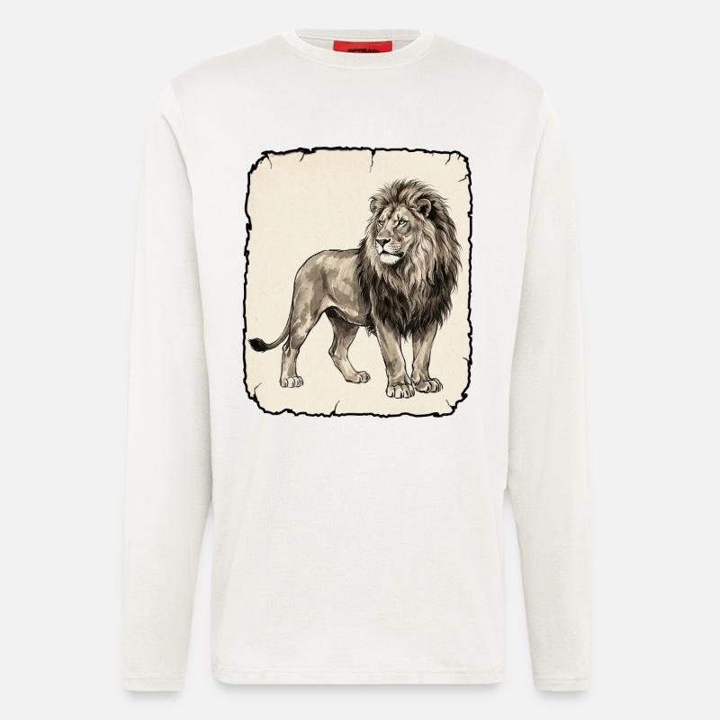 Löwe Afrika Reggae - Langarmshirt - made by SPREAD  - OFF WHITE
