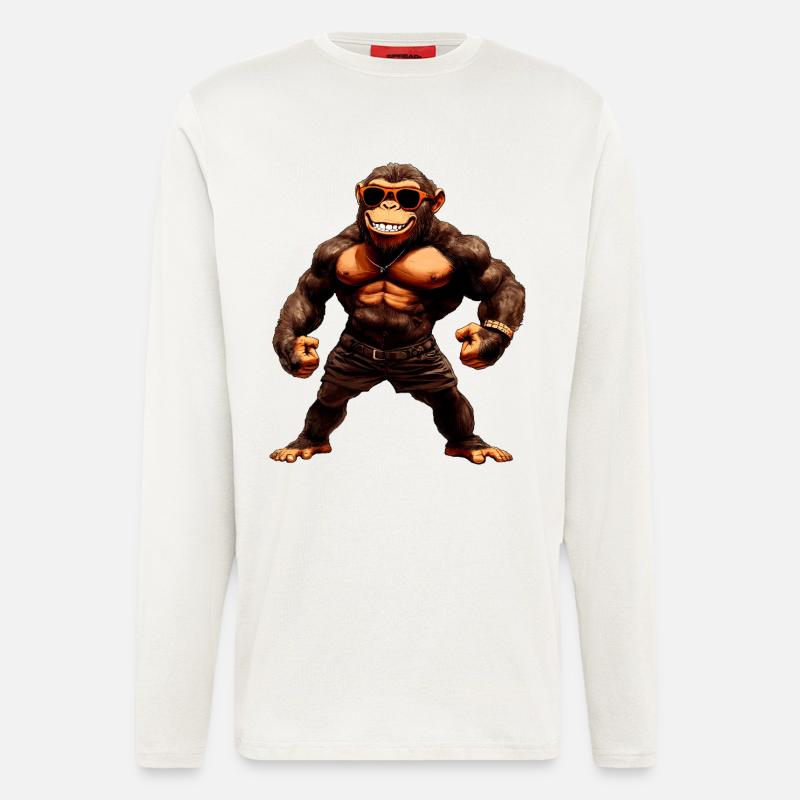 Affe Sport Tier - Langarmshirt - made by SPREAD  - OFF WHITE