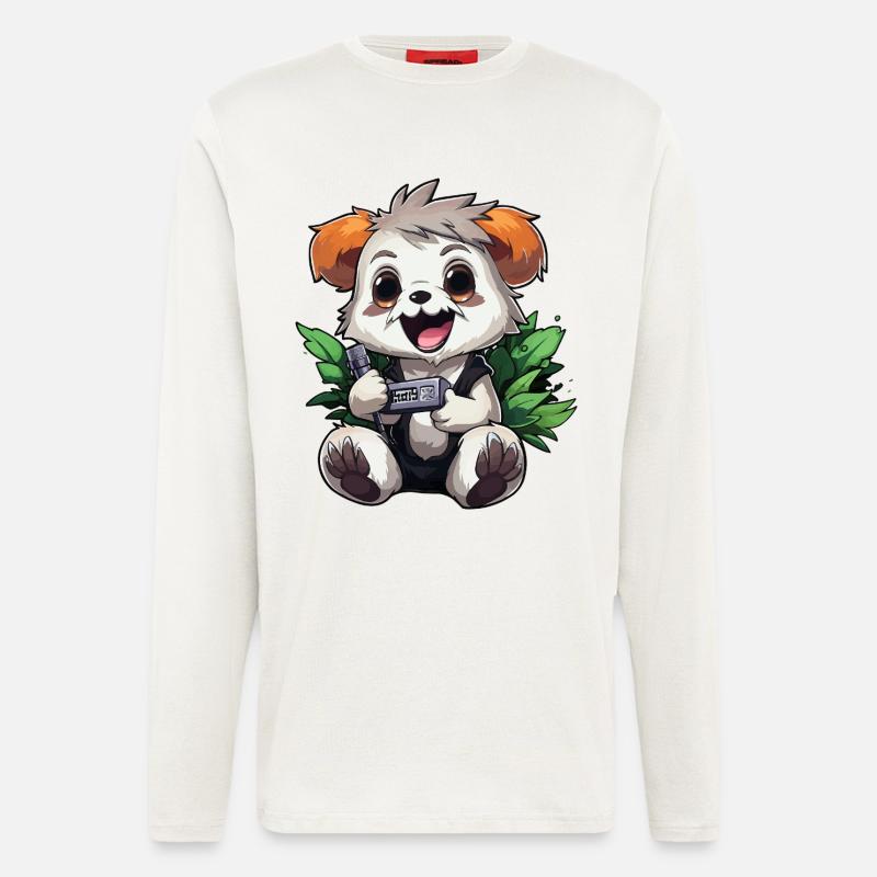 Panda Gamer with Controller - Longsleeve - made by SPREAD  - OFF WHITE