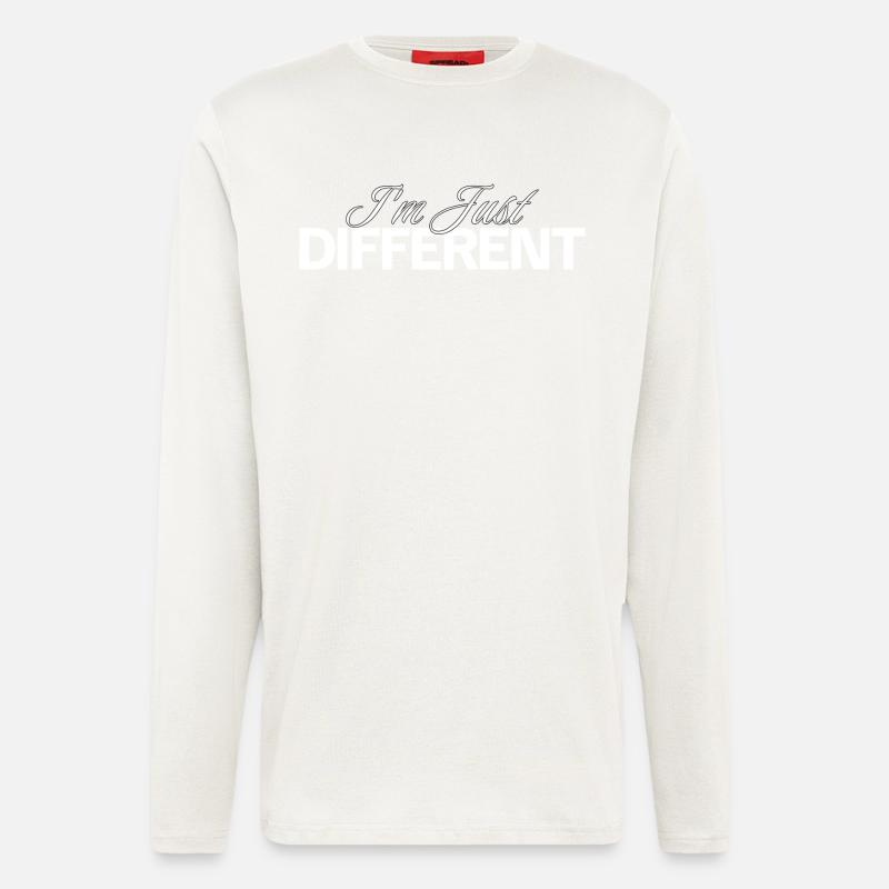 Je suis différent - Manches longues bio décontracté fabriqué en UE - OFF WHITE
