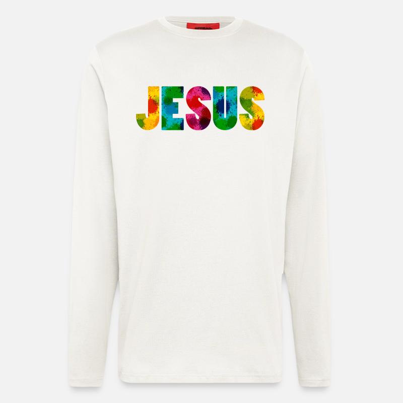 Jesus - Colourful - Langarmshirt - made by SPREAD  - OFF WHITE