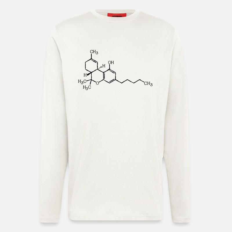 Formule moléculaire THC - Manches longues bio décontracté fabriqué en UE - OFF WHITE