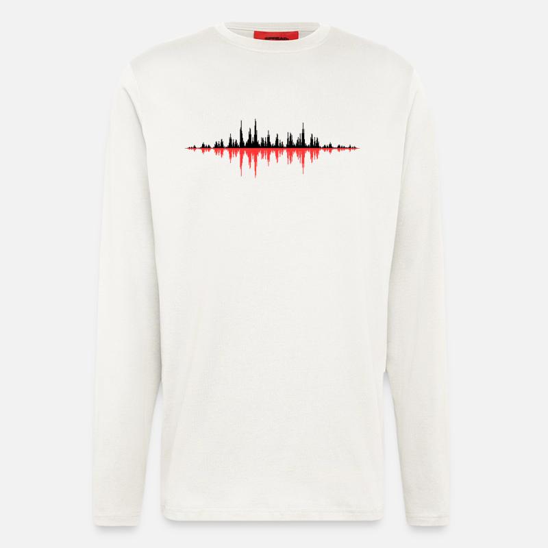 Red Sound Wave - Langarmshirt - made by SPREAD  - OFF WHITE