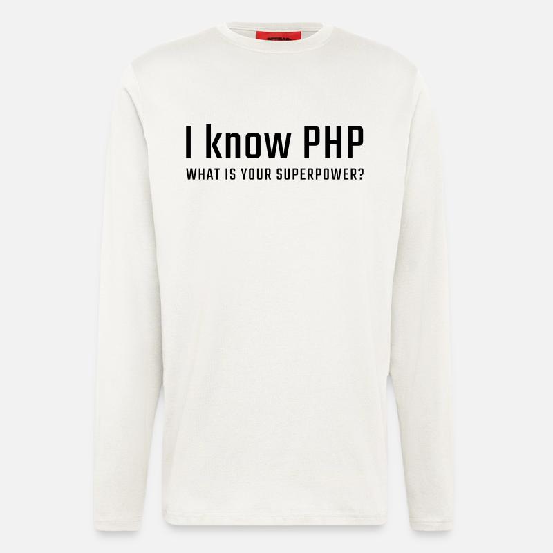 Ich kenne PHP - Langarmshirt - made by SPREAD  - OFF WHITE