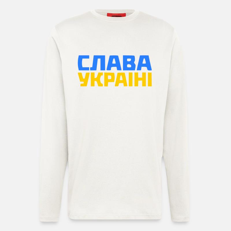Slava ukraini - Langarmshirt - made by SPREAD  - OFF WHITE