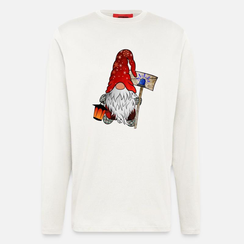 Blue Light Gnome Christmas Gnome - Longsleeve - made by SPREAD  - OFF WHITE