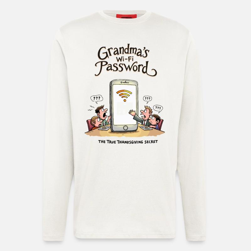 Omas WLAN-Passwort - Langarmshirt - made by SPREAD  - OFF WHITE