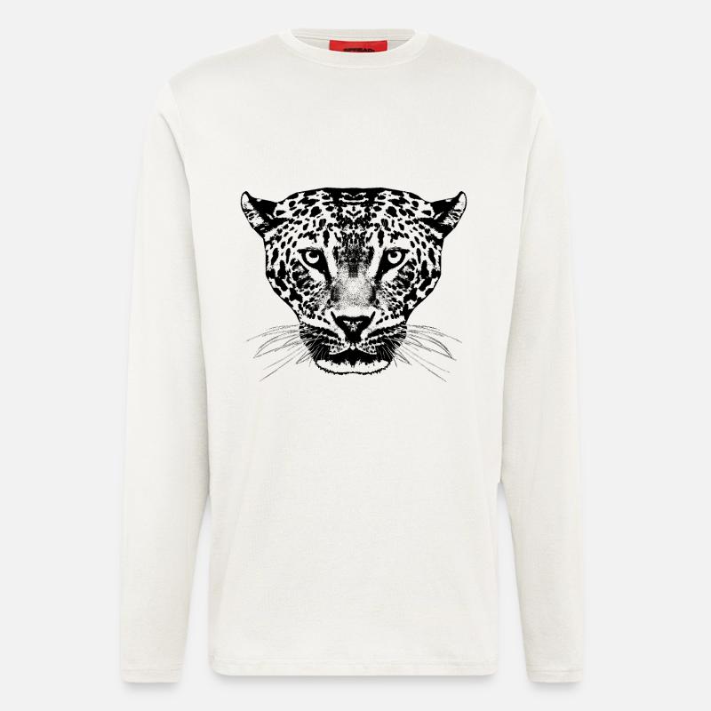 Leopard / Kopf - Langarmshirt - made by SPREAD  - OFF WHITE