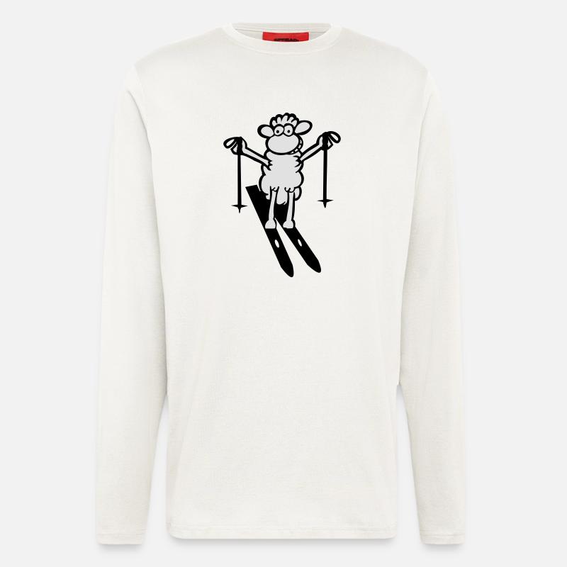 schiefahrer_2farb_klein - Langarmshirt - made by SPREAD  - OFF WHITE
