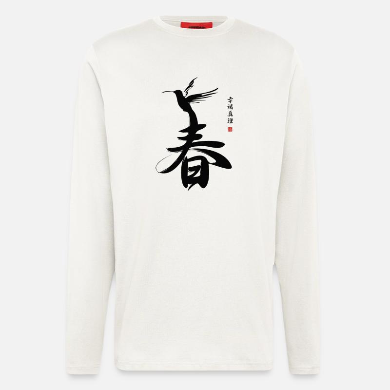 Japanese Script SPRING - Longsleeve - made by SPREAD  - OFF WHITE