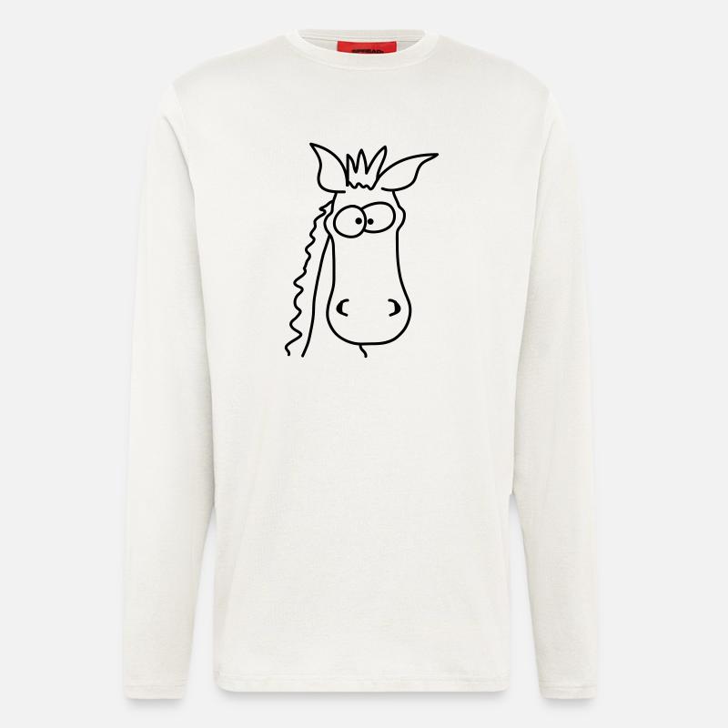 Funny Comic Horse - Langarmshirt - made by SPREAD - OFF WHITE