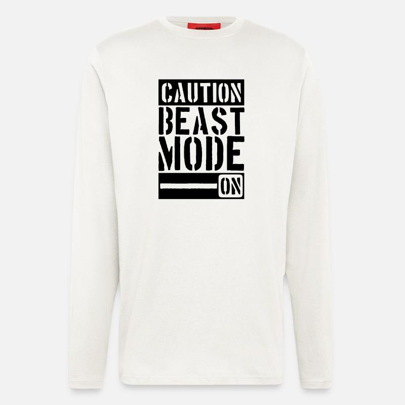 Caution Beast Mode On - Langarmshirt - made by SPREAD  - OFF WHITE