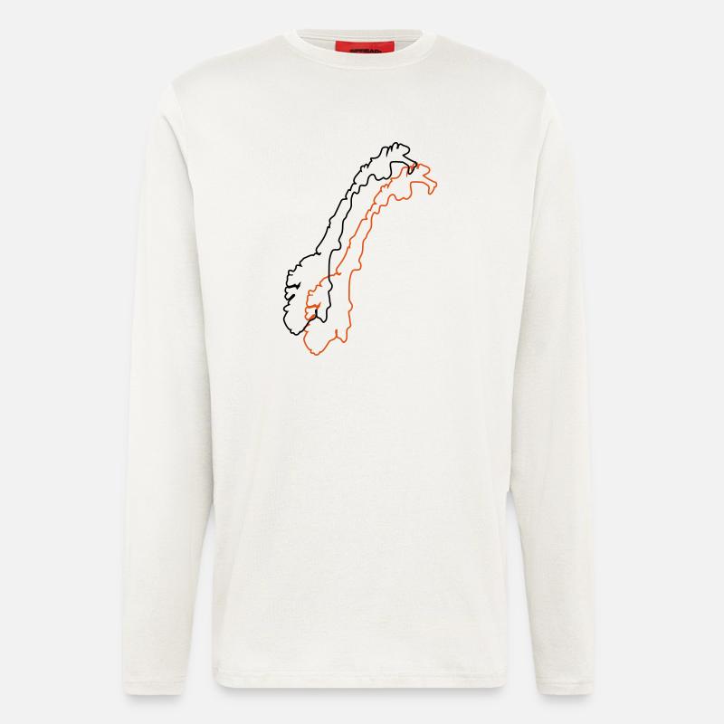 norway map - Langarmshirt - made by SPREAD  - OFF WHITE