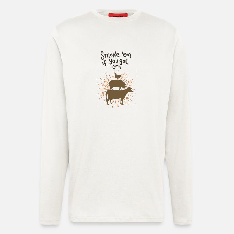Lecker Fleisch für den Grill - Langarmshirt - made by SPREAD  - OFF WHITE