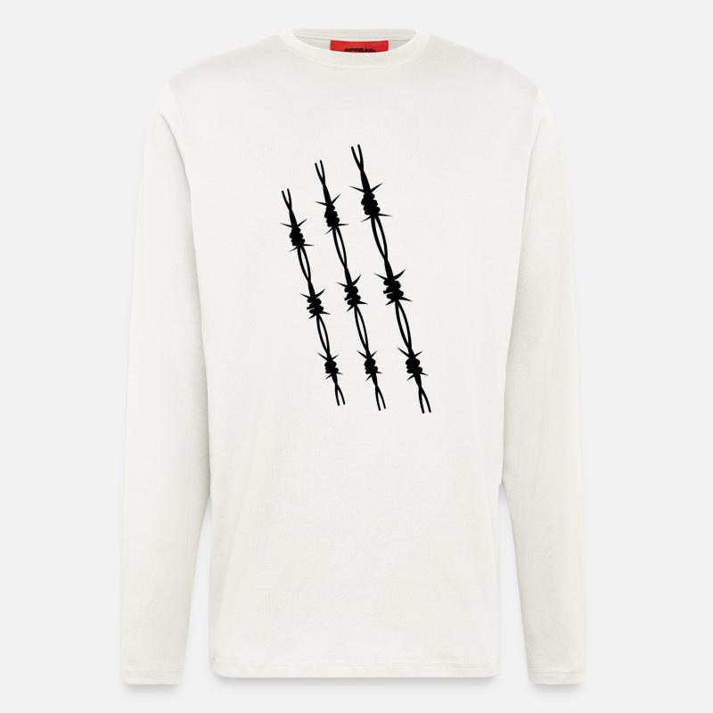 Stacheldraht 3 - Langarmshirt - made by SPREAD  - OFF WHITE