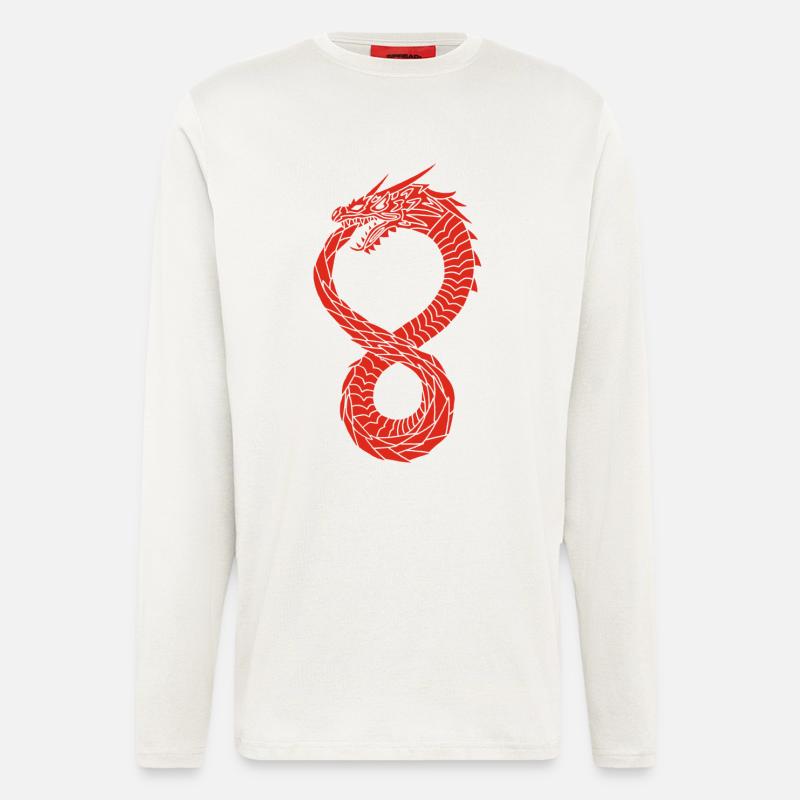 Roter unendlicher Drache - Langarmshirt - made by SPREAD  - OFF WHITE