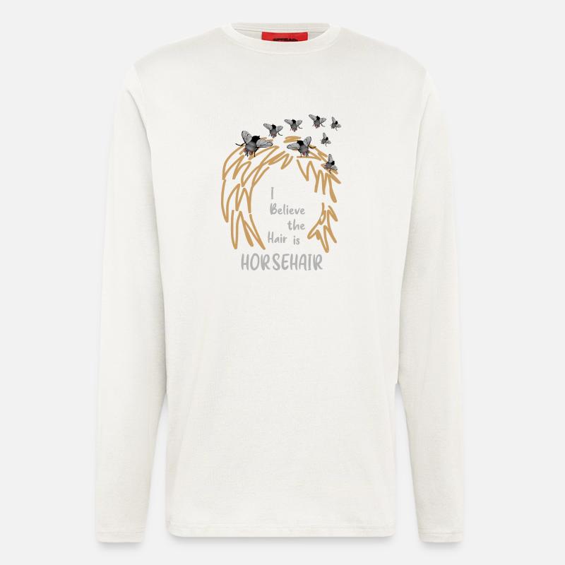 Ich glaube, das Haar ist Pferdehaar. - Langarmshirt - made by SPREAD  - OFF WHITE