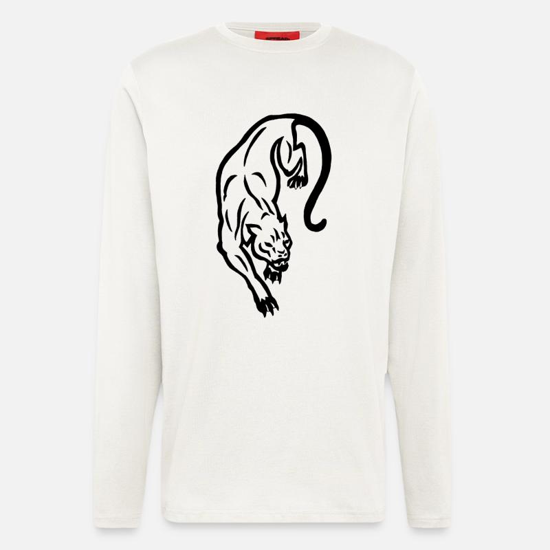 Schwarze Panther-Silhouette - Langarmshirt - made by SPREAD  - OFF WHITE
