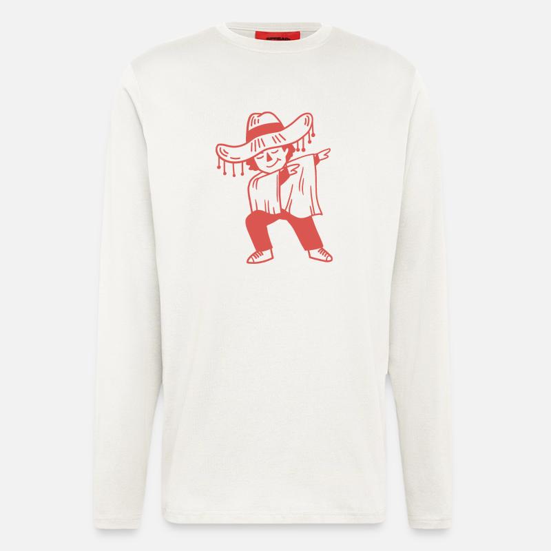 Dabbing Mexikaner Cinco de Mayo - Langarmshirt - made by SPREAD  - OFF WHITE