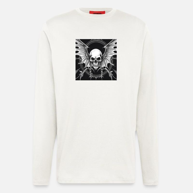 Fledermaus Skull - Langarmshirt - made by SPREAD  - OFF WHITE