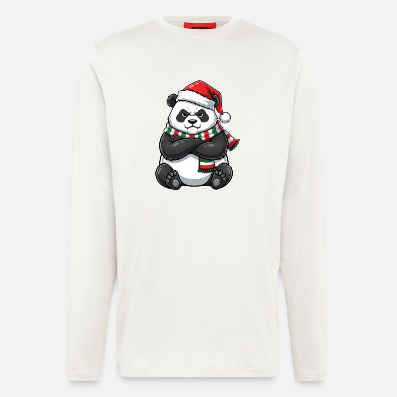 Grumpy Panda Santa Claus Hat - Longsleeve - made by SPREAD  - OFF WHITE