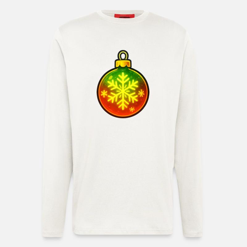 Weihnachtskugel Schneeflocke Ornament - Langarmshirt - made by SPREAD  - OFF WHITE