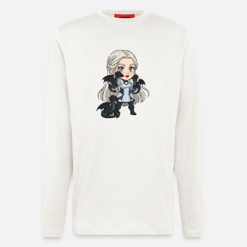 Drachen-Cosplay-Ritterin Chibi - Langarmshirt - made by SPREAD  - OFF WHITE