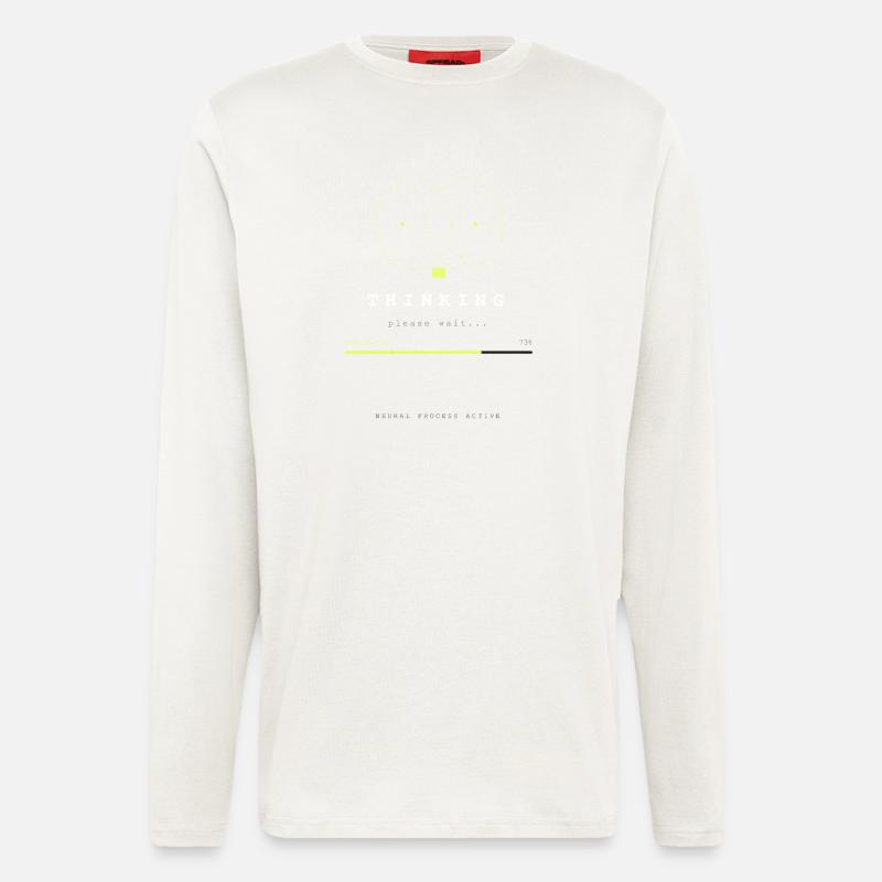 BRAIN.EXE IS LOADING - Manches longues bio décontracté fabriqué en UE - OFF WHITE
