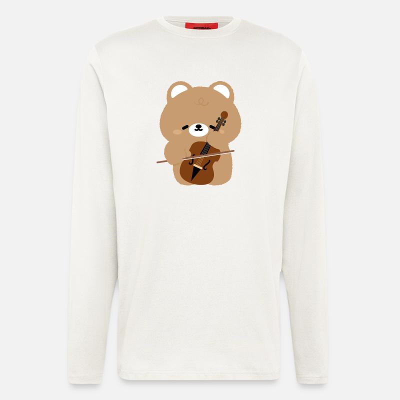 Bear Cello Charm - Longsleeve - made by SPREAD - OFF WHITE