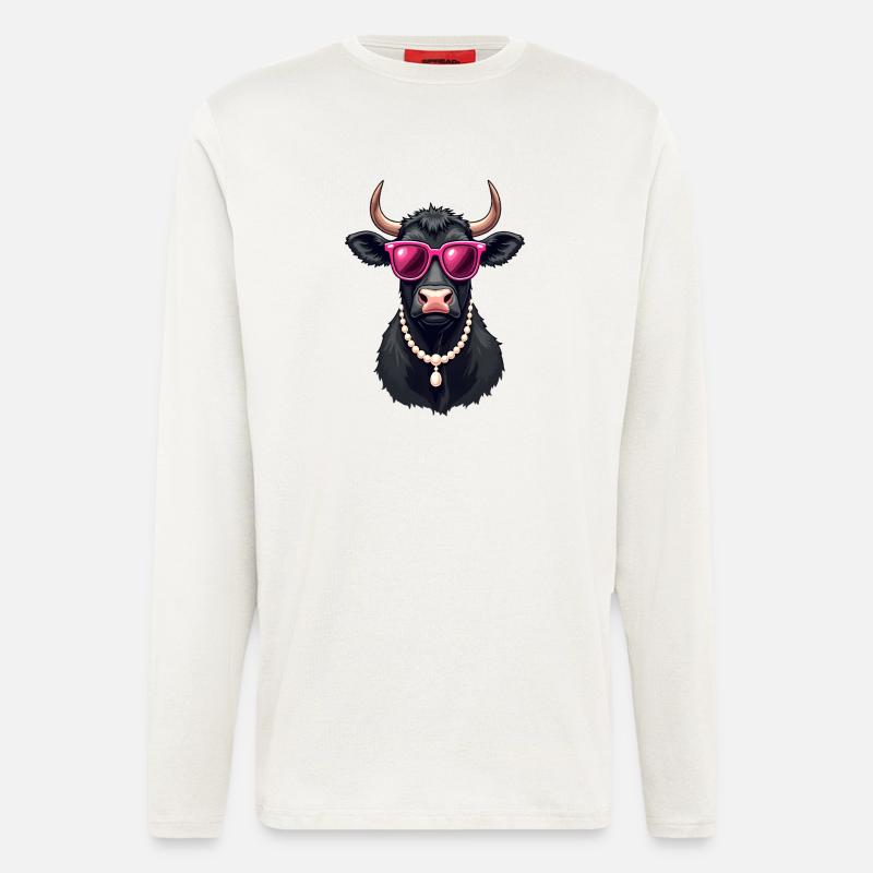 Kuh - Langarmshirt - made by SPREAD - OFF WHITE