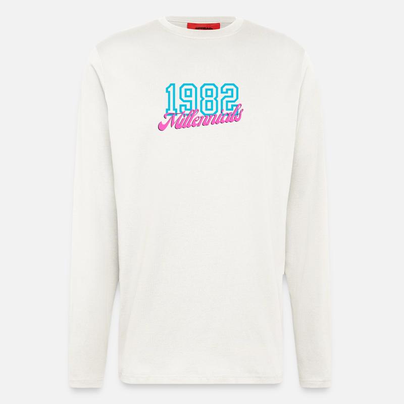 1982 Millennial Retro Numeric Design - Longsleeve - made by SPREAD  - OFF WHITE