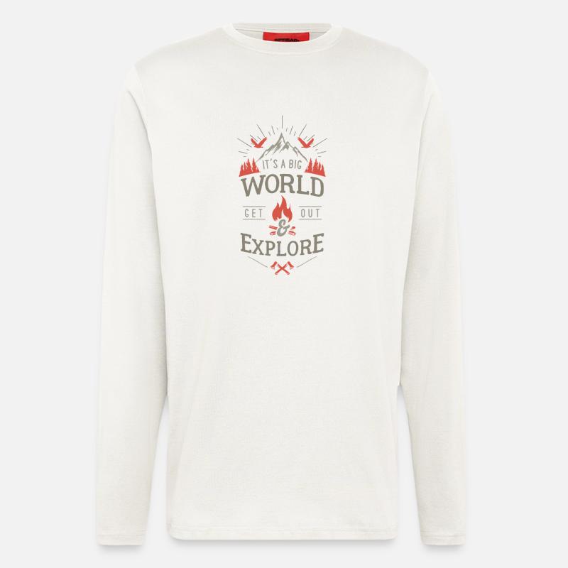 get out & explore - Langarmshirt - made by SPREAD  - OFF WHITE