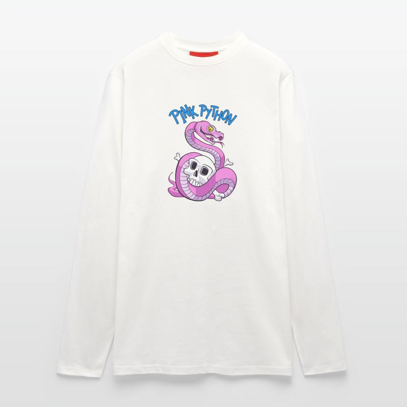 Pink Python (Blue) Manches longues bio décontracté fabriqué en UE