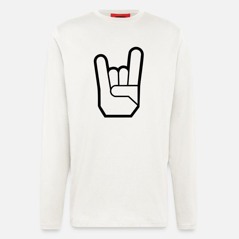 Rock Hand Pommesgabel Devilhand - Langarmshirt - made by SPREAD  - OFF WHITE