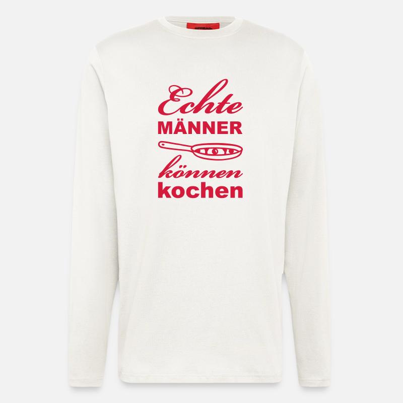 Echte Männer können kochen - Langarmshirt - made by SPREAD - OFF WHITE