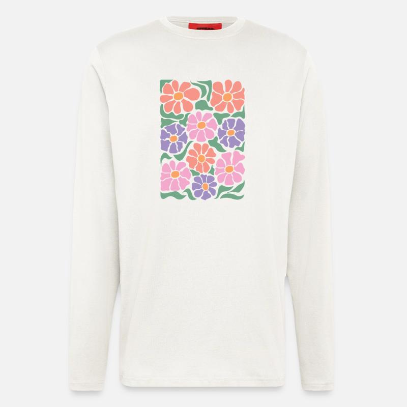 Boho Flora Blumen - Langarmshirt - made by SPREAD  - OFF WHITE