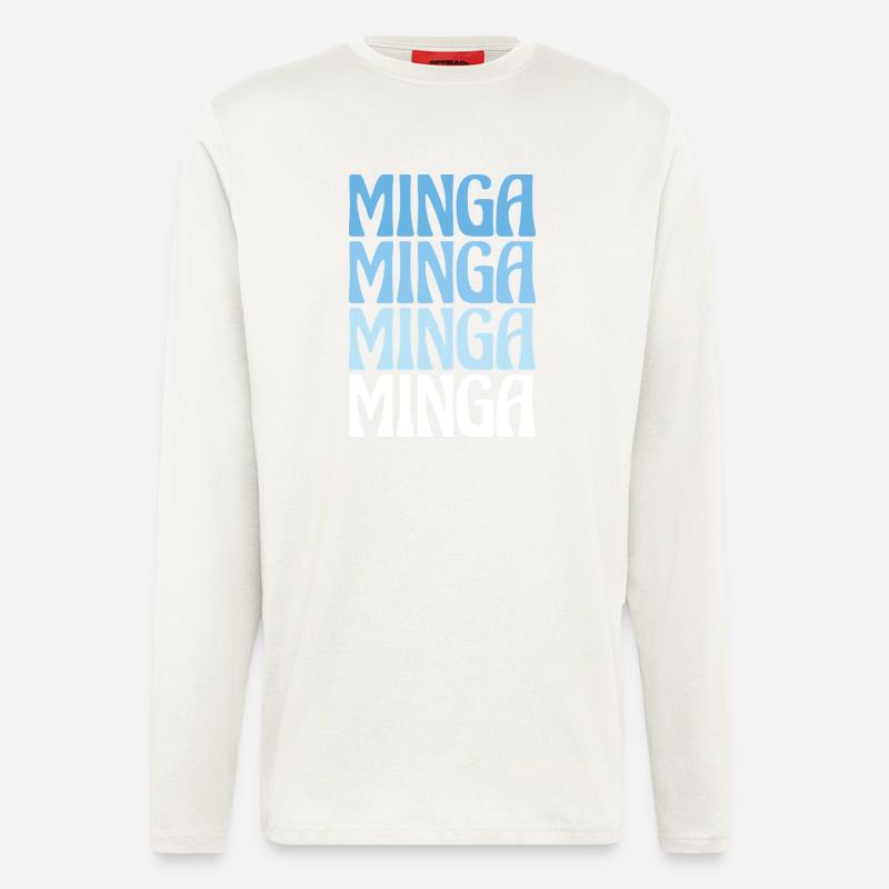Minga München Dialekt Geschenk - Langarmshirt - made by SPREAD  - OFF WHITE