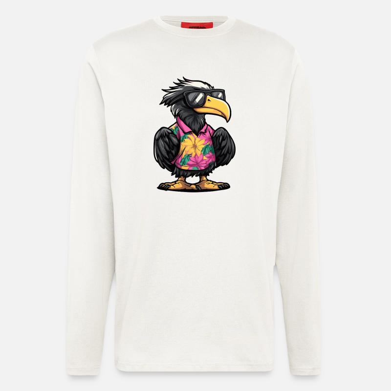 Harpyie Vogel Comic Urlaub - Langarmshirt - made by SPREAD - OFF WHITE