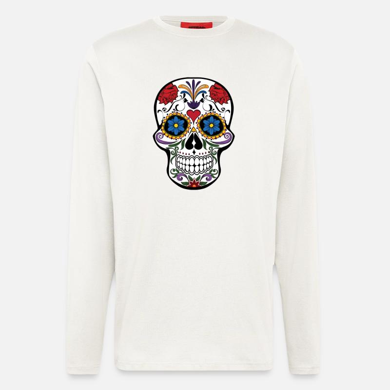 muerte Schädel 2 - Langarmshirt - made by SPREAD  - OFF WHITE