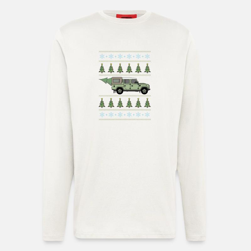 Defender Pickup - Weihnachtsbaum - Langarmshirt - made by SPREAD  - OFF WHITE