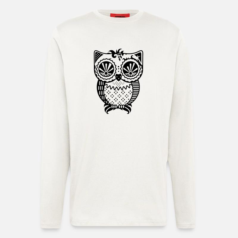 Patchwork Eule - Langarmshirt - made by SPREAD  - OFF WHITE