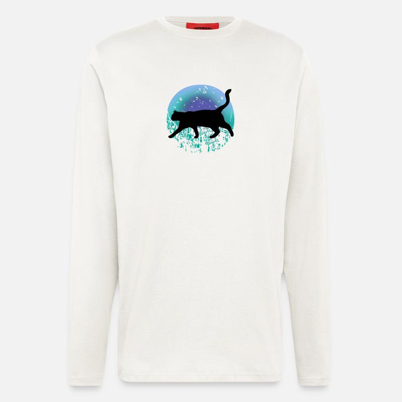 Schwarze Katze - Langarmshirt - made by SPREAD  - OFF WHITE
