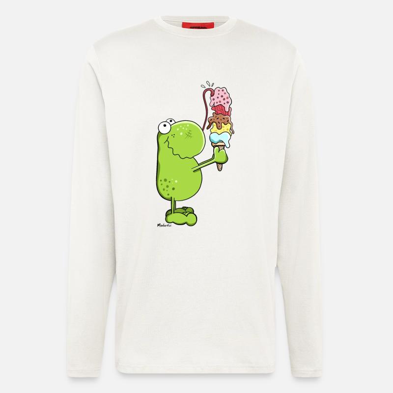 Frosch mit Eis - Langarmshirt - made by SPREAD  - OFF WHITE