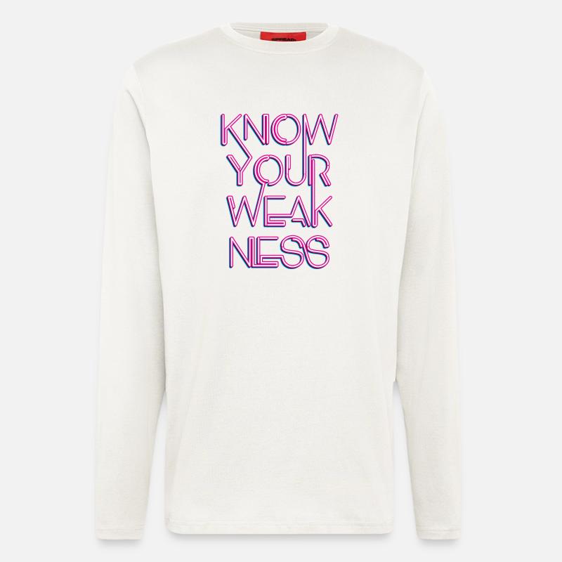 Kenne deine Schwäche - Langarmshirt - made by SPREAD  - OFF WHITE