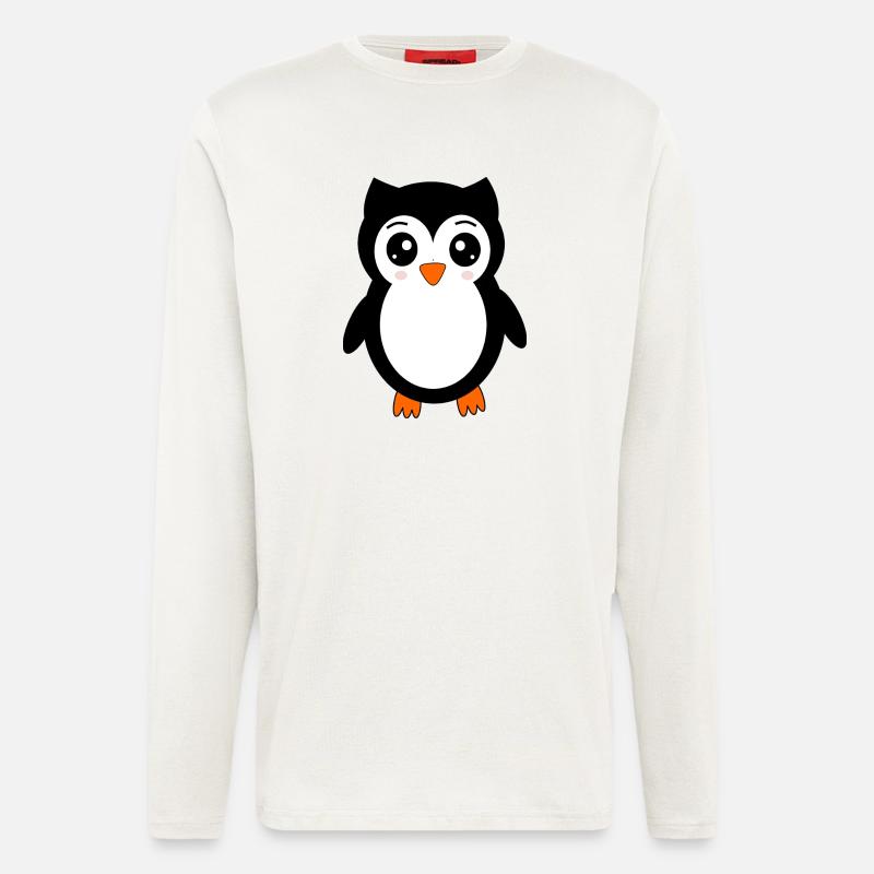 Eule schwarz Vogel Vögelchen Tiere Geschenk - Langarmshirt - made by SPREAD  - OFF WHITE