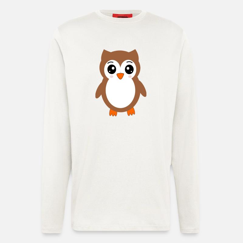 braune Eule Vogel Vogelschutz - Langarmshirt - made by SPREAD - OFF WHITE