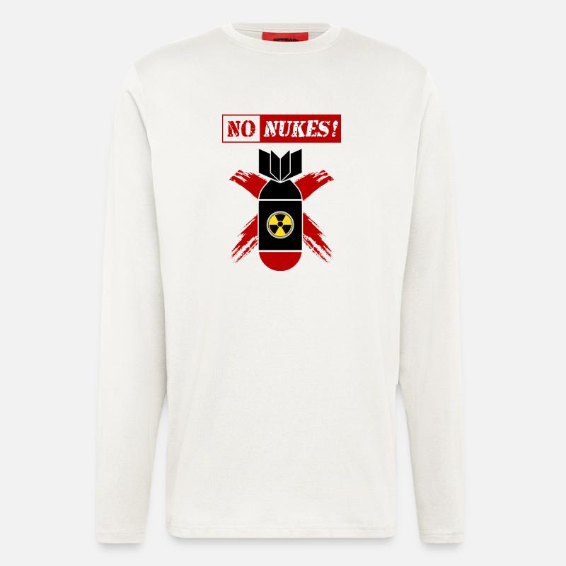 NO NUKES | Anti-nuclear weapon! - Longsleeve - made by SPREAD  - OFF WHITE