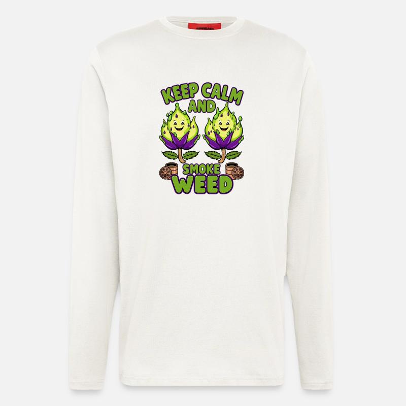 Lustige Gras Blüten - Langarmshirt - made by SPREAD  - OFF WHITE